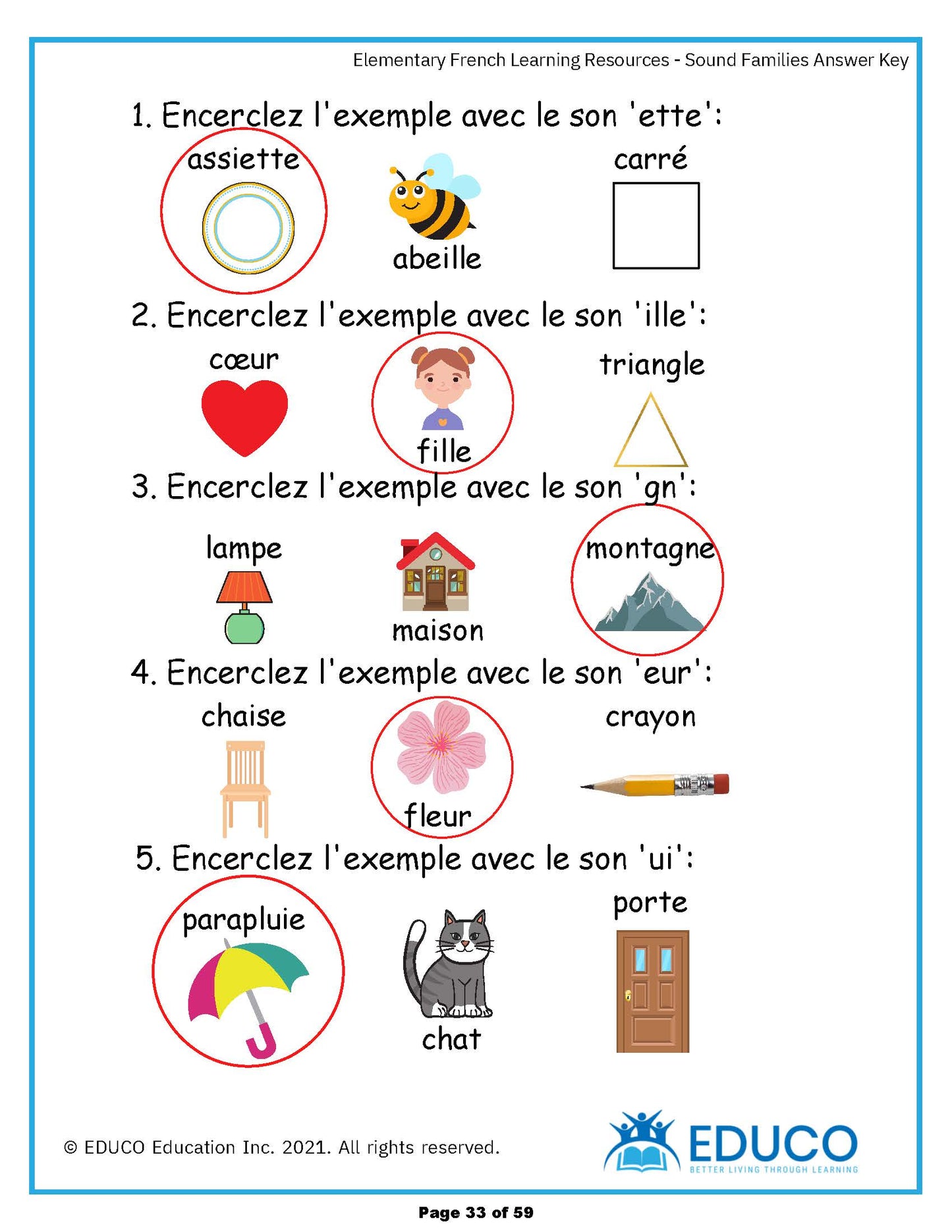 Elementary French Fundamentals - French Learning Resources (Digital Download) (59 Pages)