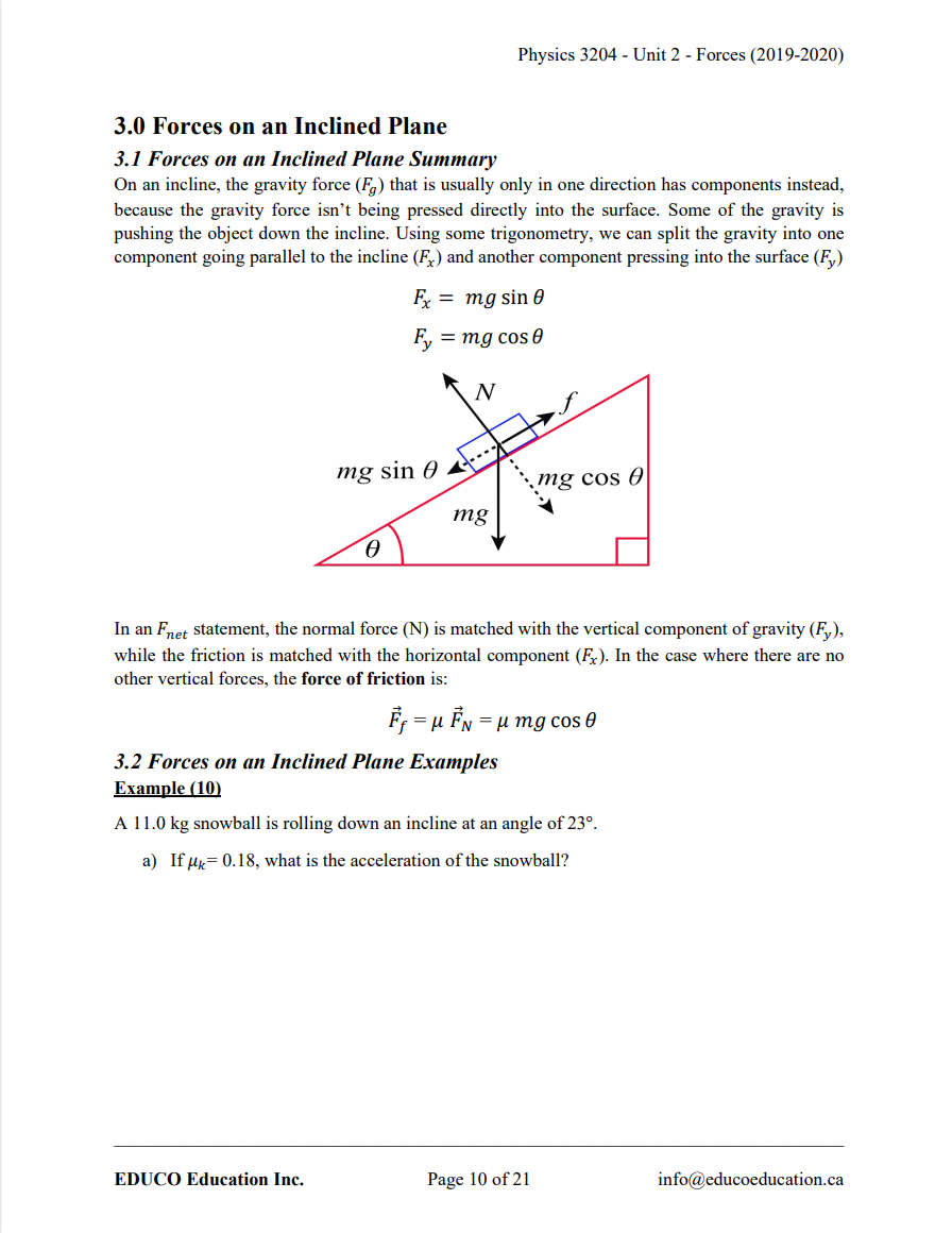 Unit 2: Forces - Physics 3204 (Digital Download)