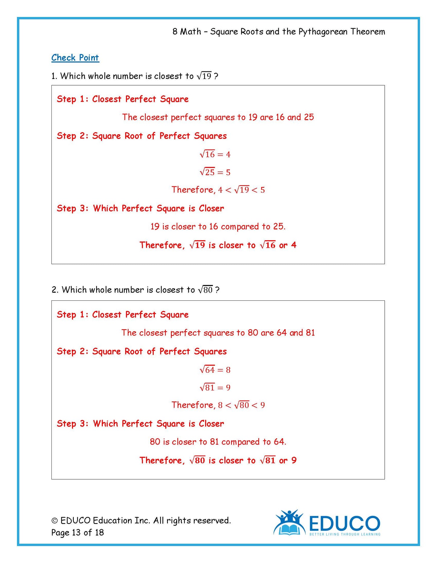 Unit 1: Square Roots and the Pythagorean Theorem - Grade 8 Math (Digital Download)