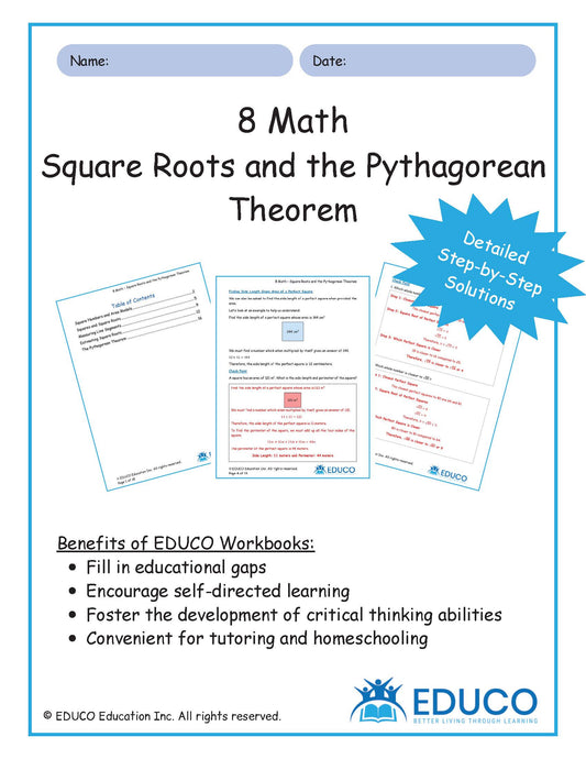 Unit 1: Square Roots and the Pythagorean Theorem - Grade 8 Math (Digital Download)