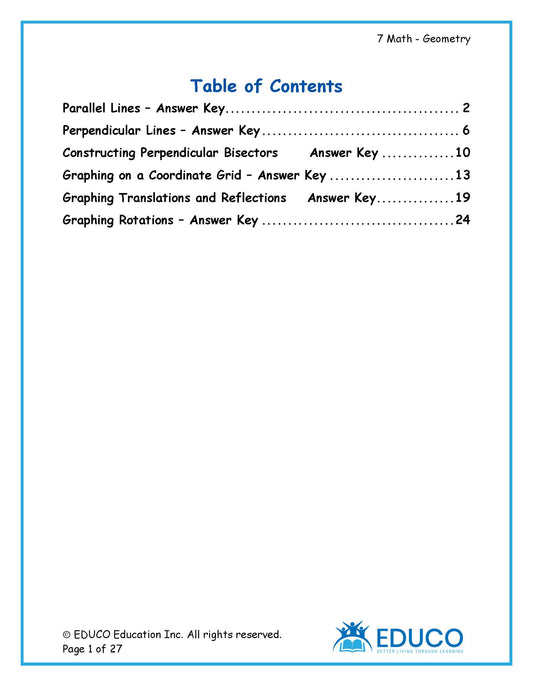 Unit 8: Geometry - Grade 7 Math (Digital Download)