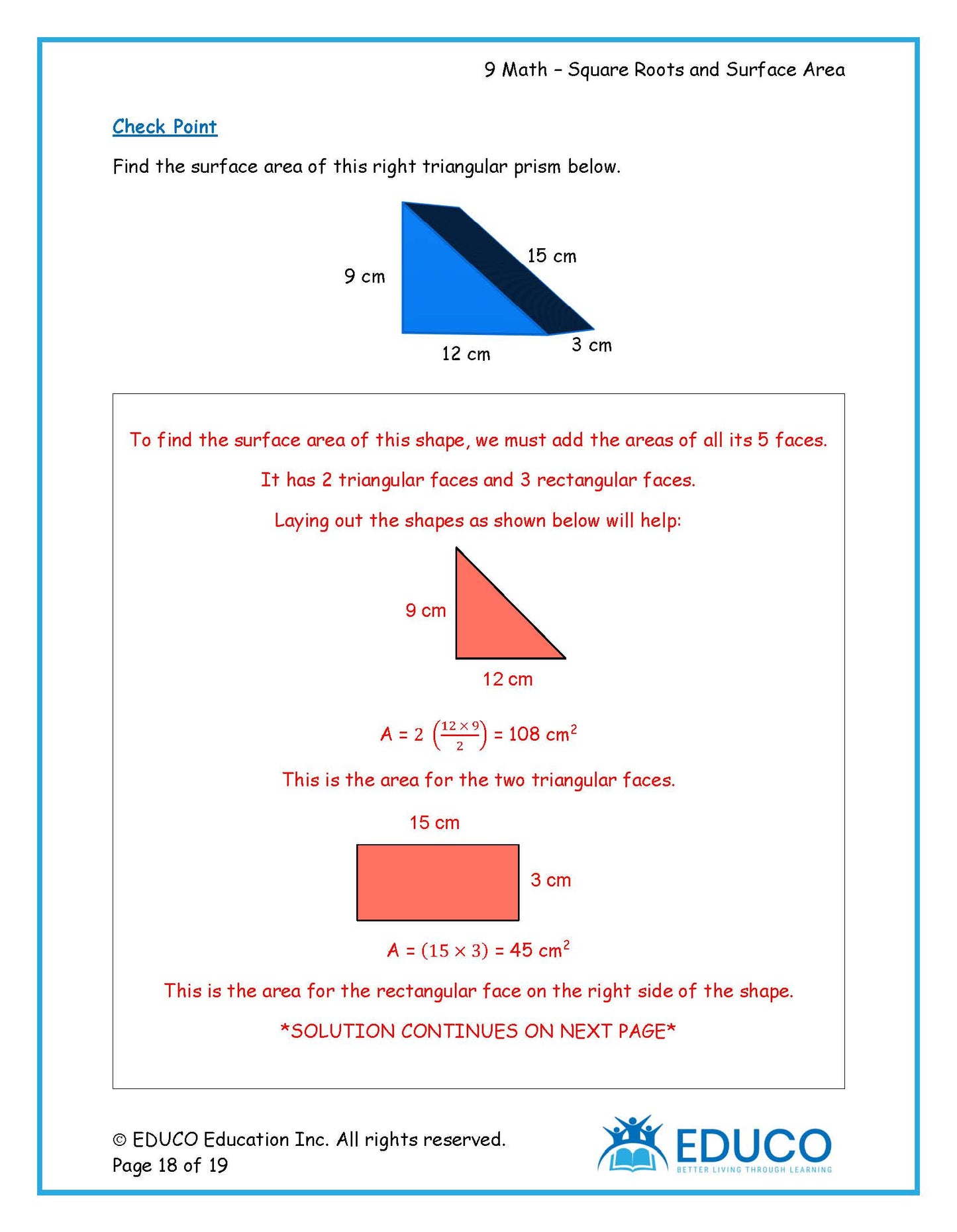 Unit 1: Square Roots and Surface Area - Grade 9 Math (Digital Download)