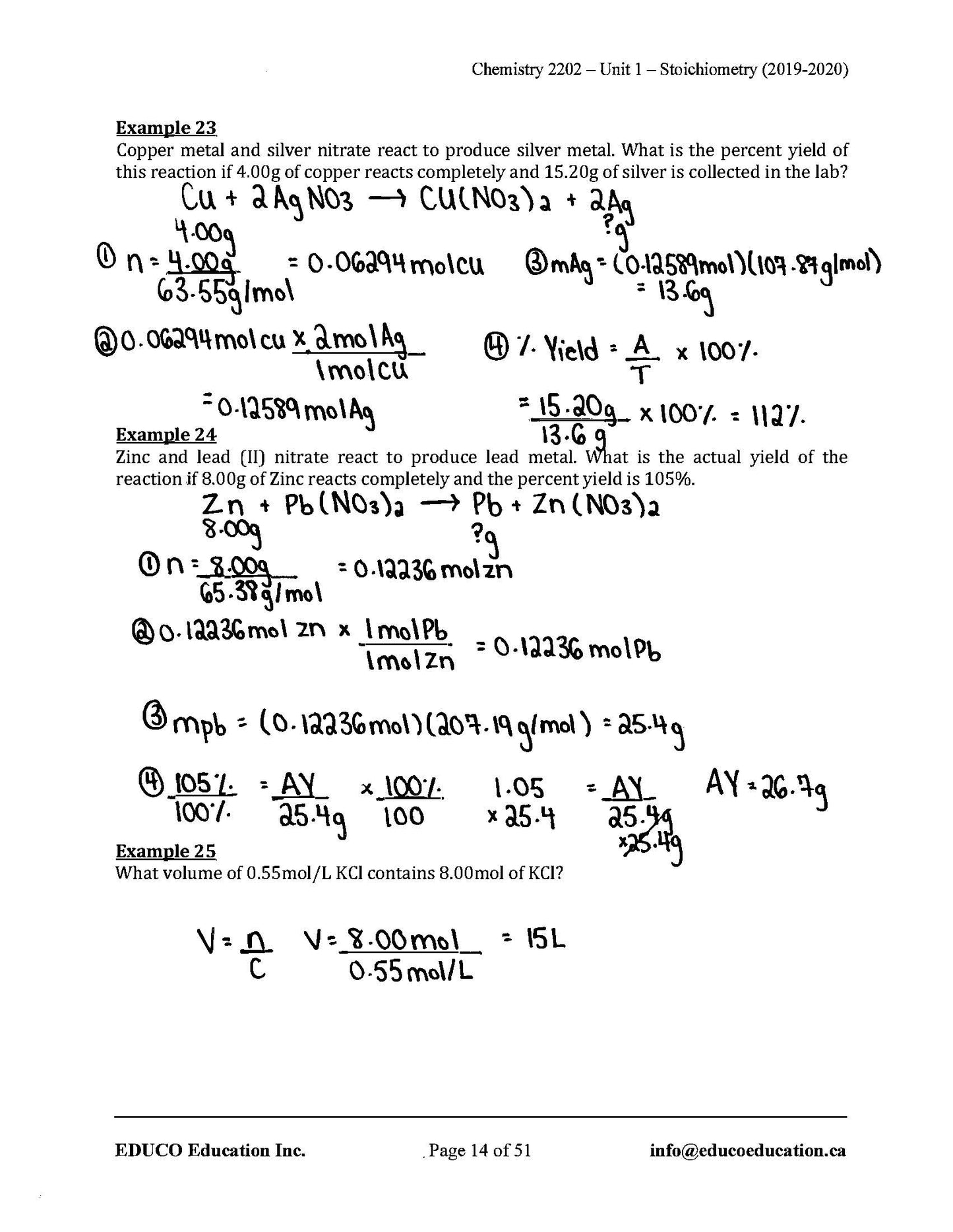 Chemistry 2202 (Physical Workbook)