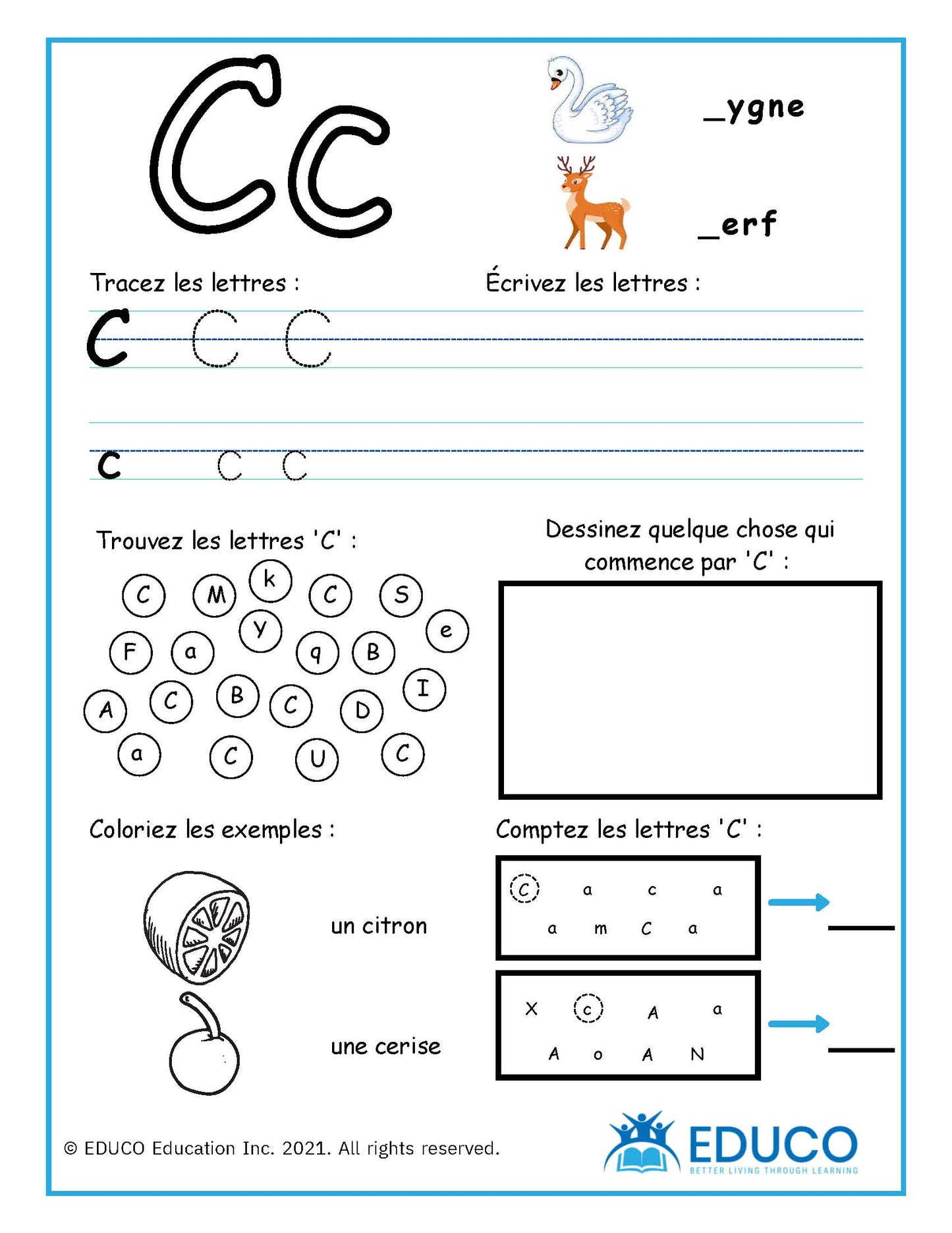 Alphabet Worksheets - French Learning Resources (Digital Download)