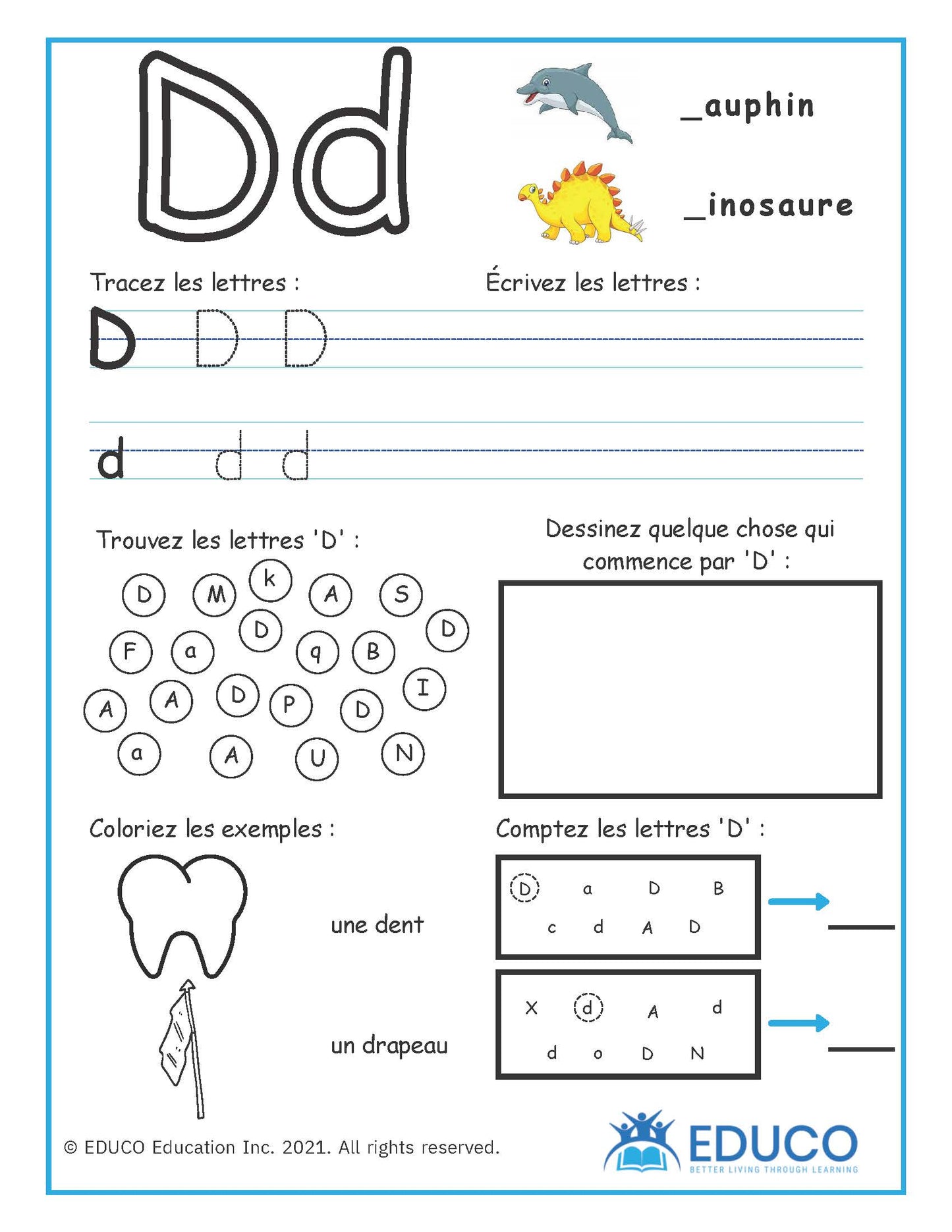 Alphabet Worksheets - French Learning Resources (Digital Download)