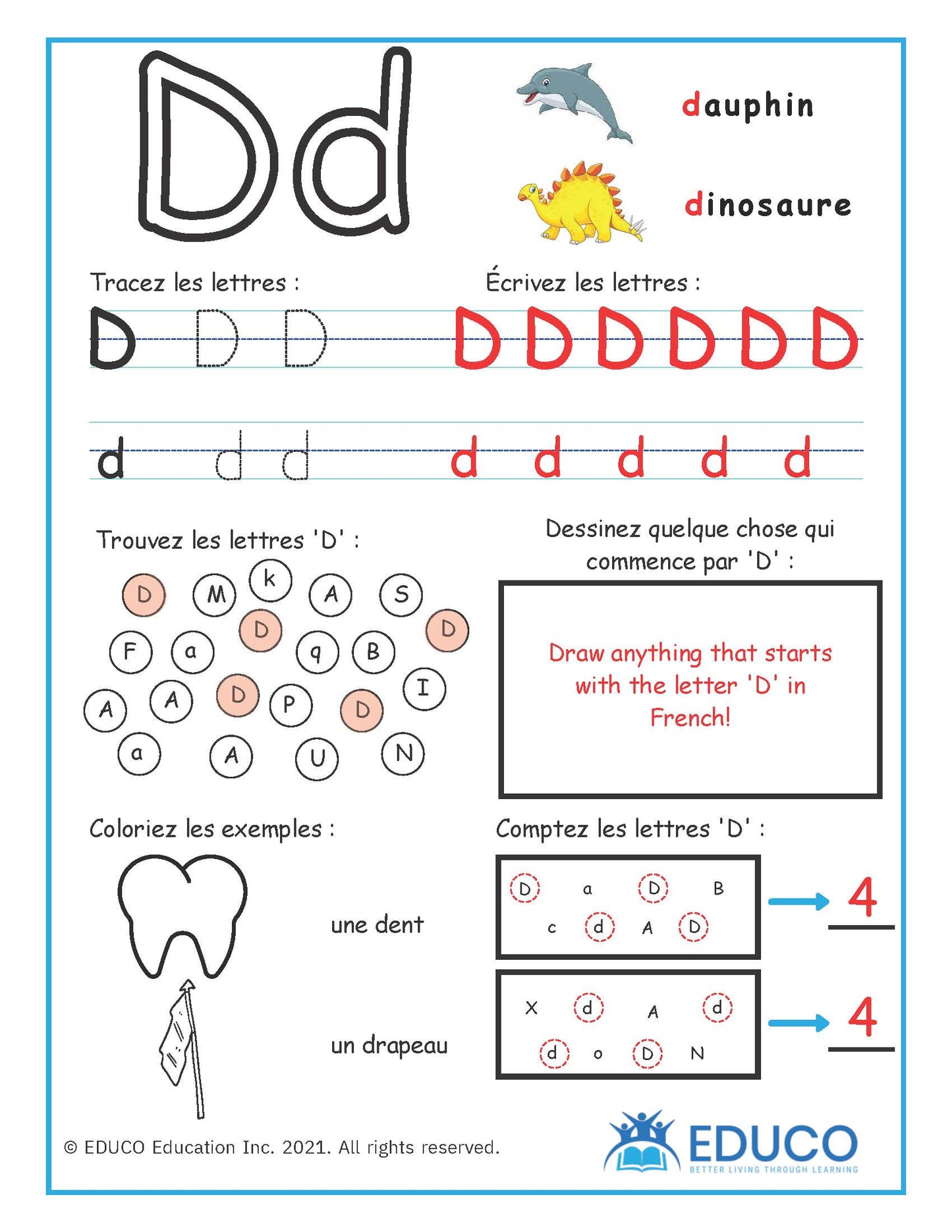 Alphabet Worksheets - French Learning Resources (Digital Download)