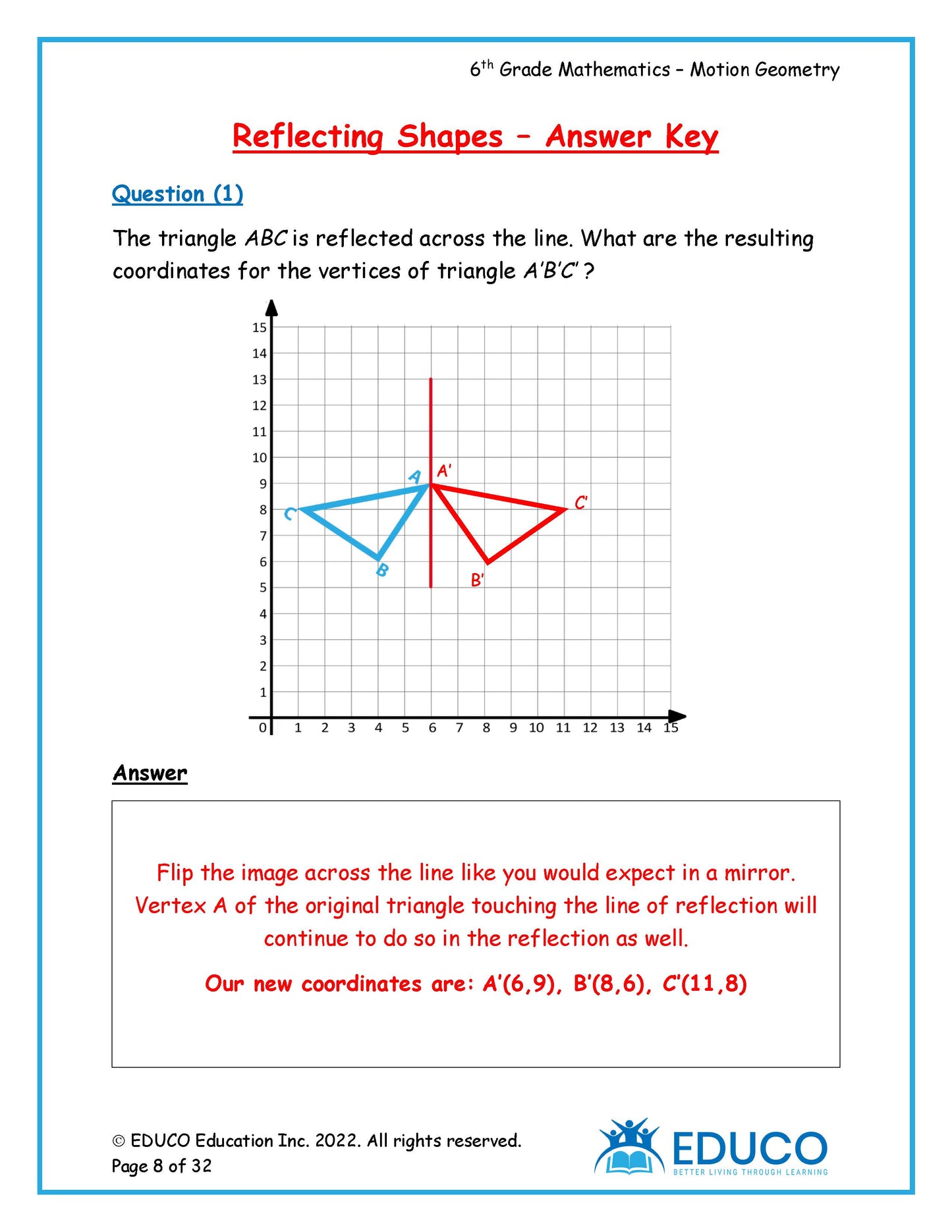 Unit 5: Motion Geometry - Grade 6 Math (Digital Download)
