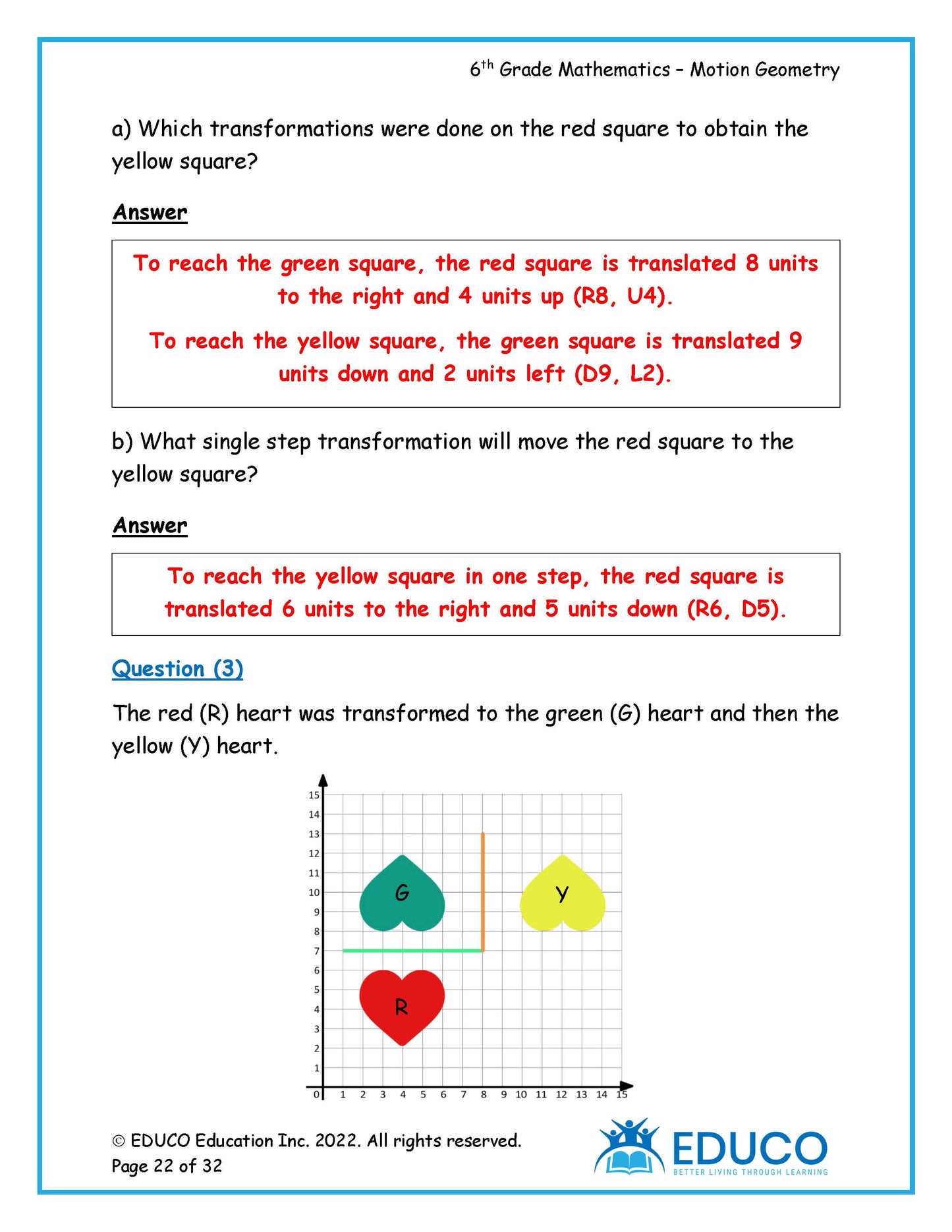 Unit 5: Motion Geometry - Grade 6 Math (Digital Download)