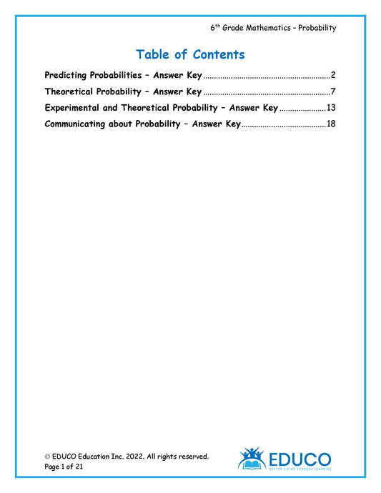 Unit 11: Probability - Grade 6 Math (Digital Download)