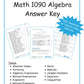 Math 1090 - Unit 1 - Algebra 140-Page Practice & Solutions Workbook (Digital Download)