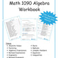 Math 1090 - Unit 1 - Algebra 140-Page Practice & Solutions Workbook (Digital Download)