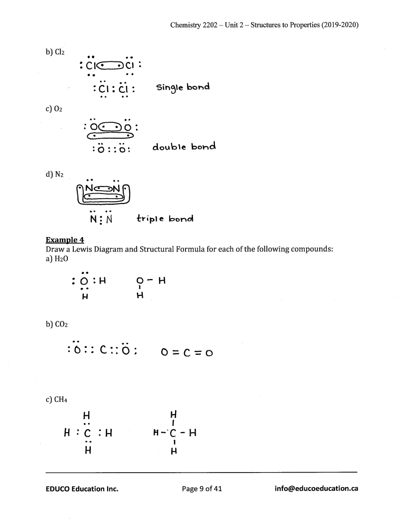 Unit 2: Structures to Properties - Chemistry 2202 (Digital Download ...
