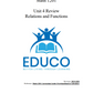 Unit 4: Relations and Functions - Math 1201 (Digital Download)