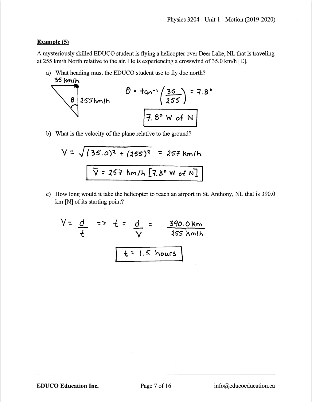 Unit 1: Motion - Physics 3204 (Digital Download)