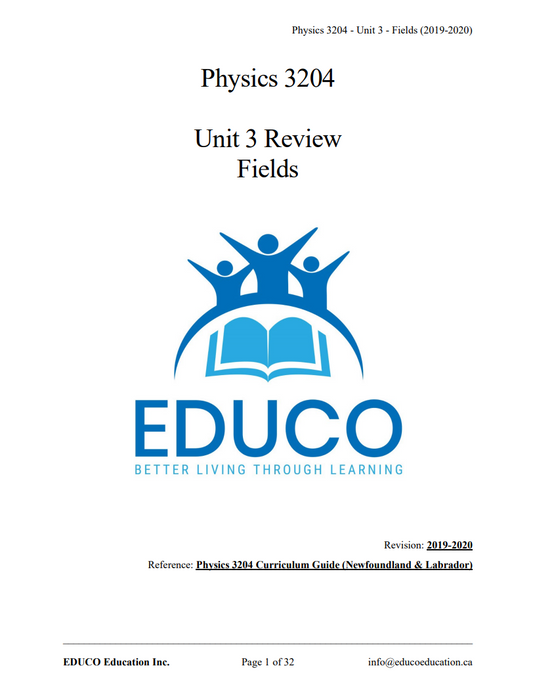 Unit 3: Fields - Physics 3204 (Digital Download)