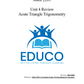 Unit 4: Acute Triangle Trigonometry - Math 2201 (Digital Download)