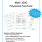 Unit 1: Polynomial Functions - Math 3200 (Digital Download)
