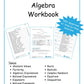 Algebra Workbook and Answer Key - (Physical Workbook + Physical Answer Key)