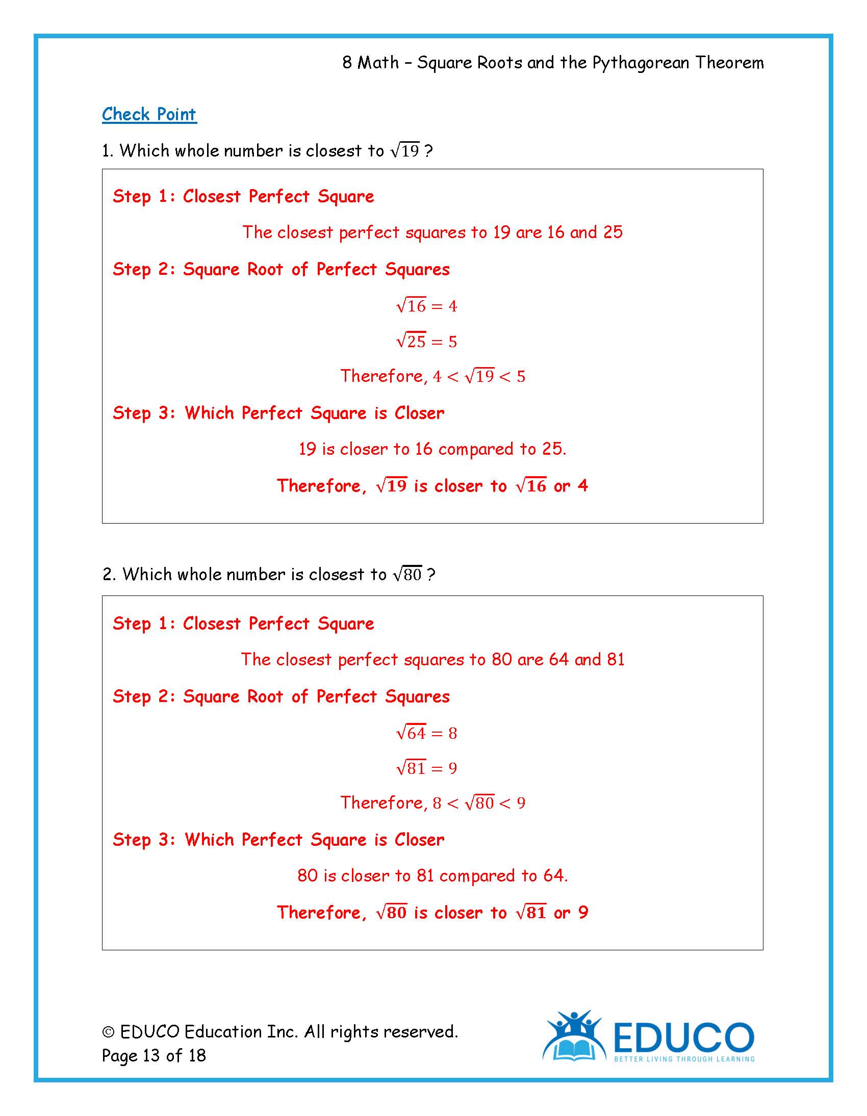 Unit 1: Square Roots and the Pythagorean Theorem - Grade 8 Math (Digit ...