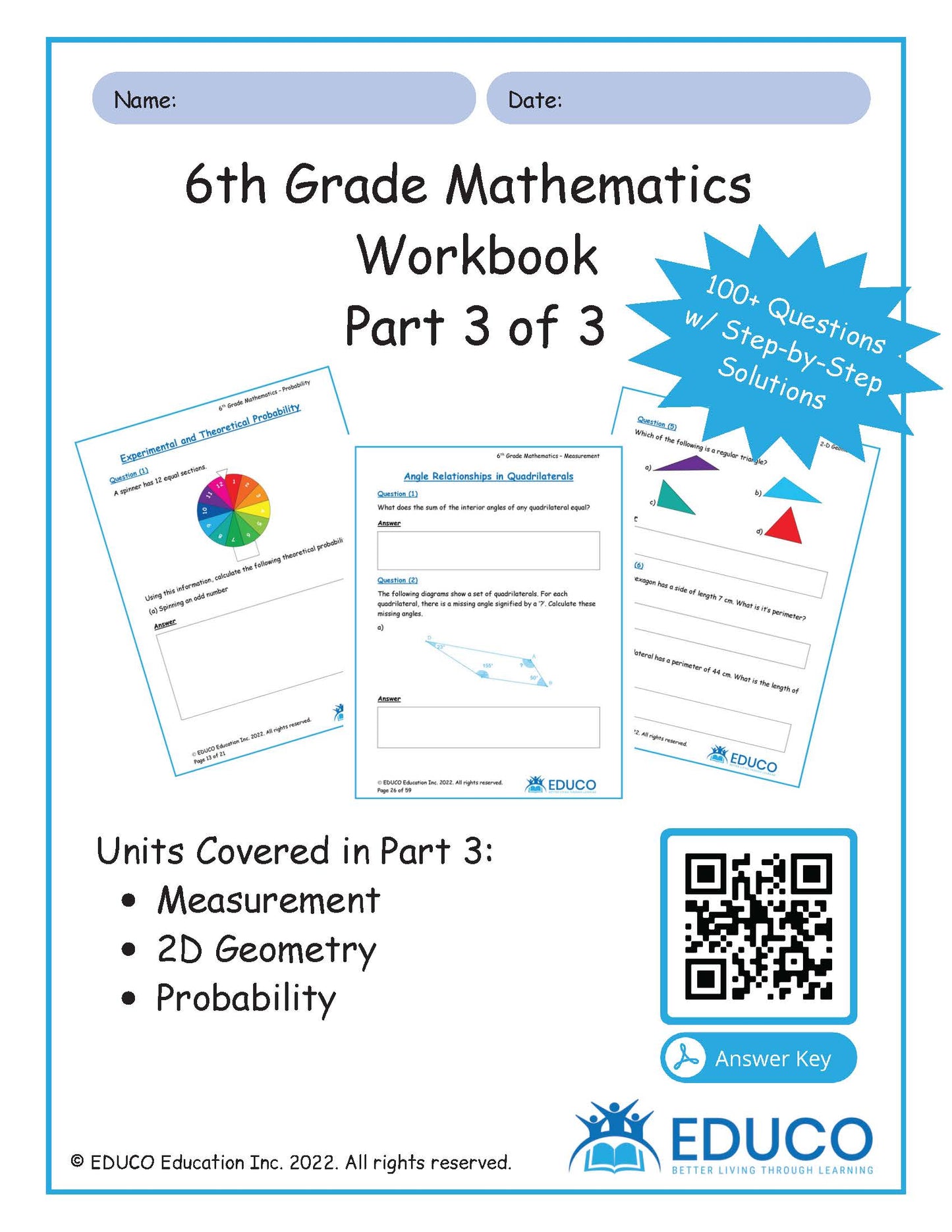 Grade 6 Math Workbook - Part 3 of 3 (Physical Workbook)