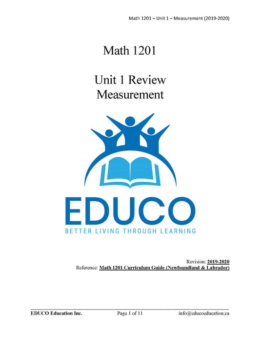 Math 1201 (Physical Workbook)