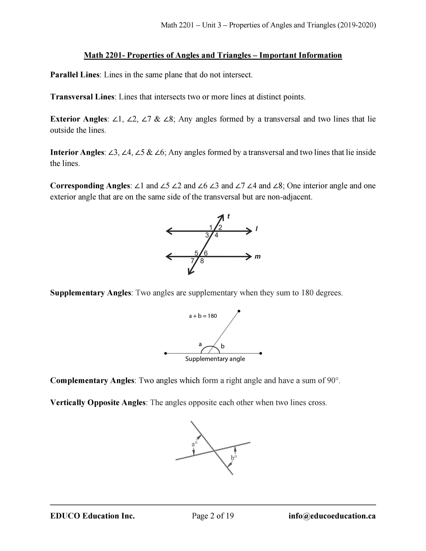 Math 2201 (Physical Workbook)