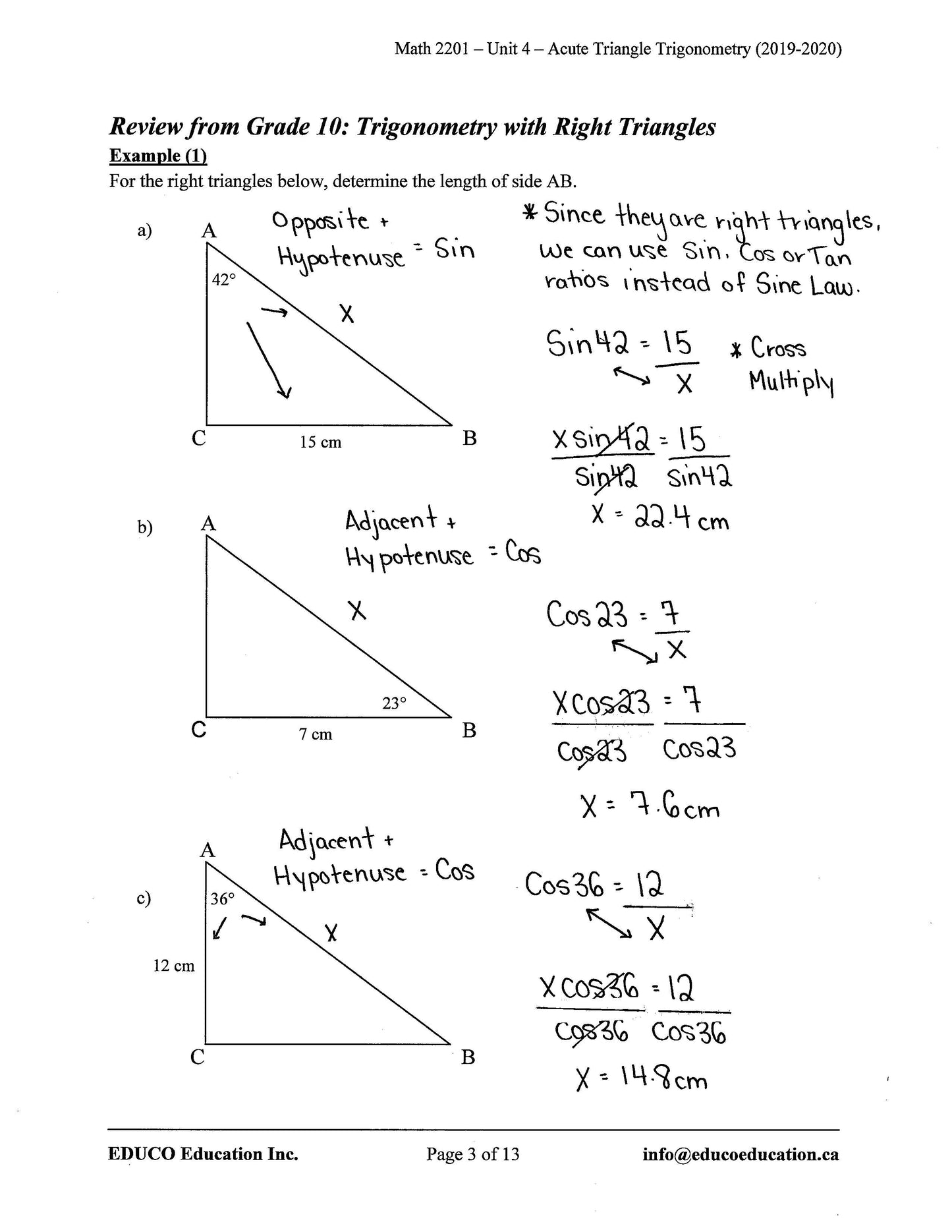 Math 2201 (Physical Workbook)