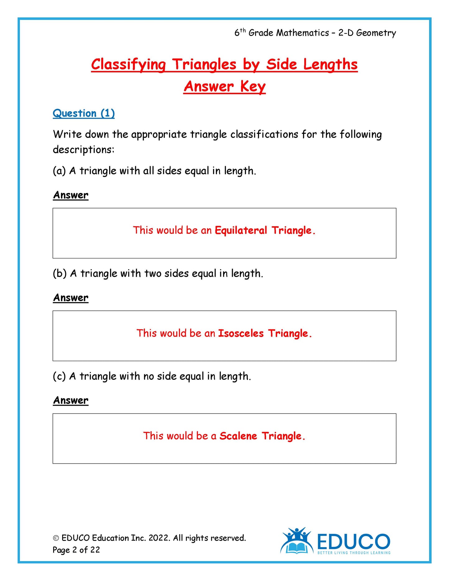 Unit 10: 2D Geometry - Grade 6 Math (Digital Download)