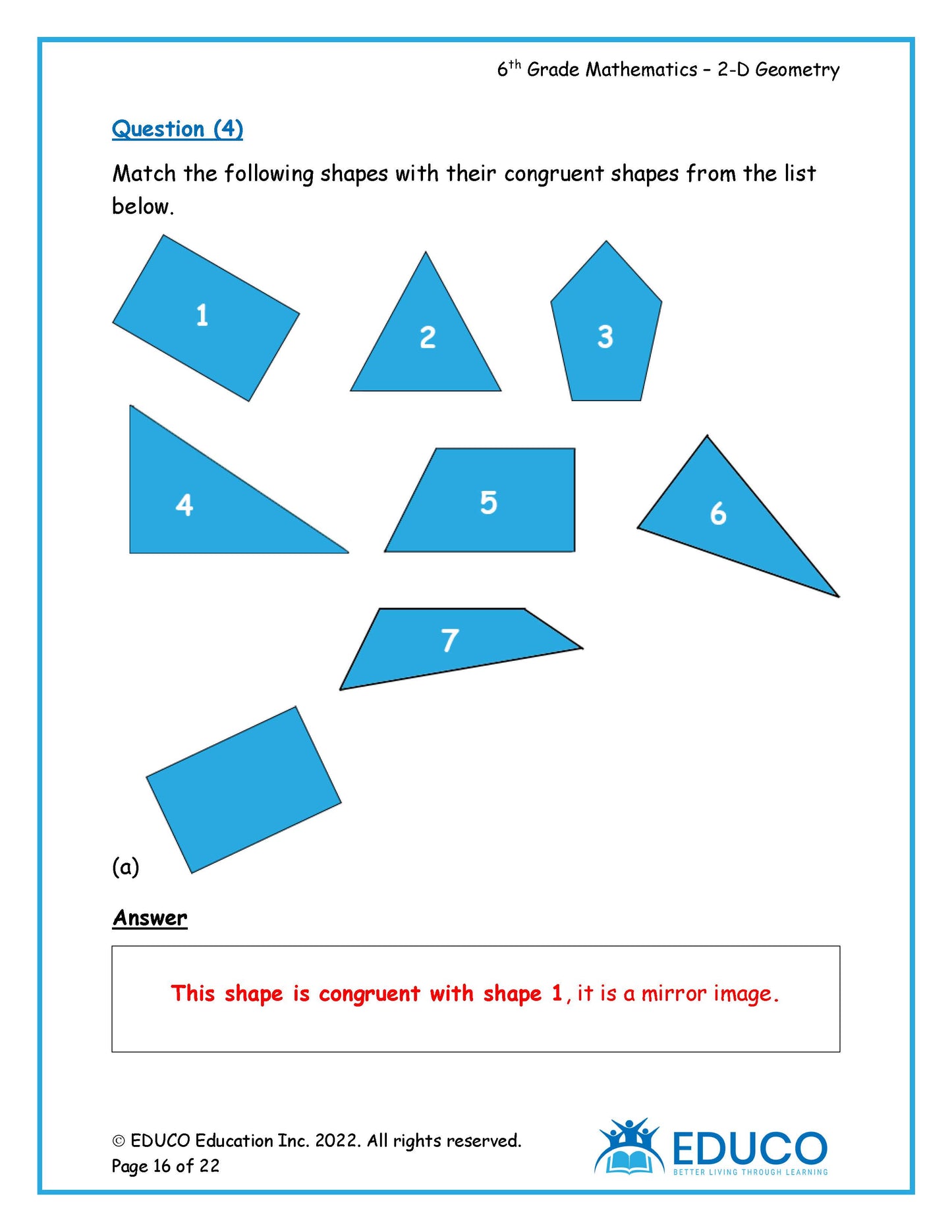 Unit 10: 2D Geometry - Grade 6 Math (Digital Download)