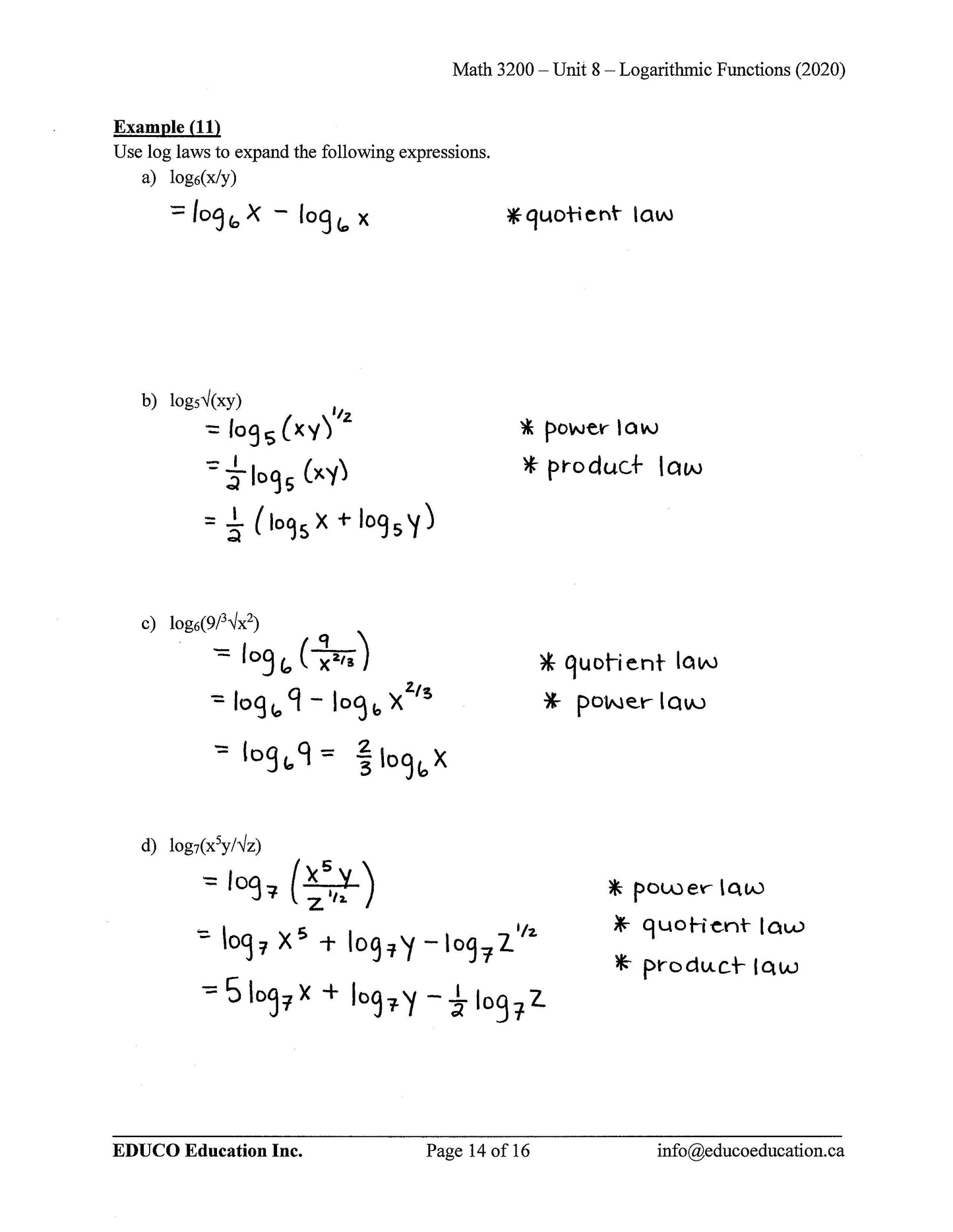 Math 3200 (Physical Workbook)