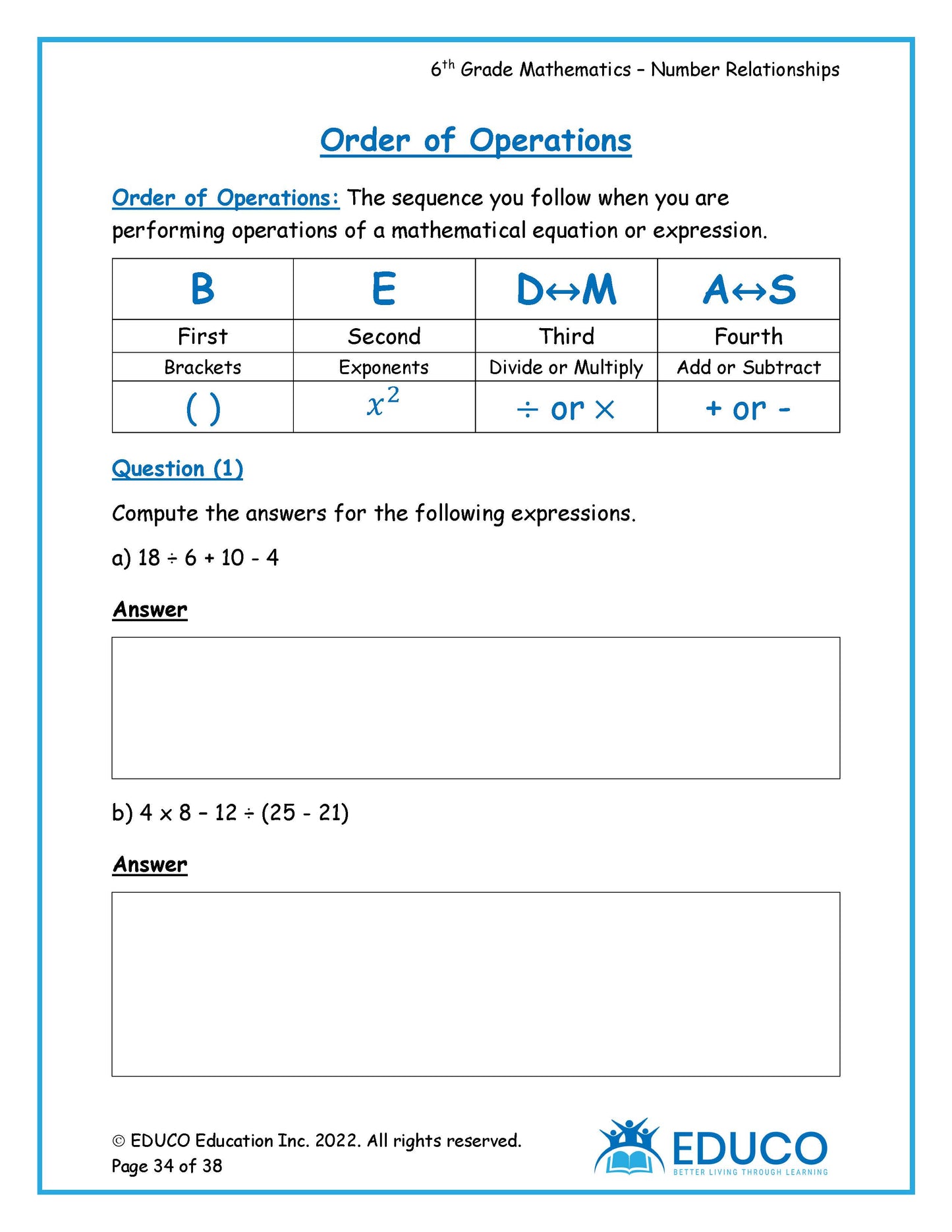 Grade 6 Math Workbook - Part 1 of 3 (Physical Workbook)