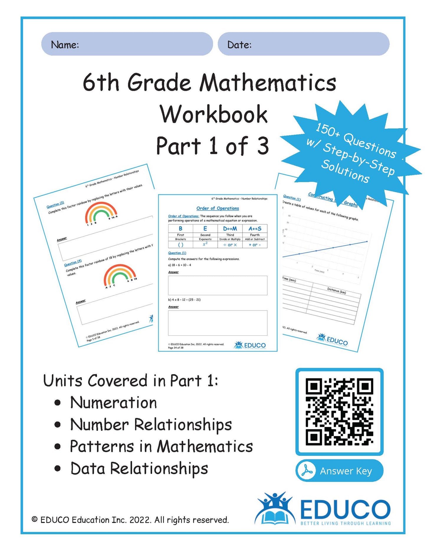 Grade 6 Math Workbook - Part 1 of 3 (Physical Workbook)