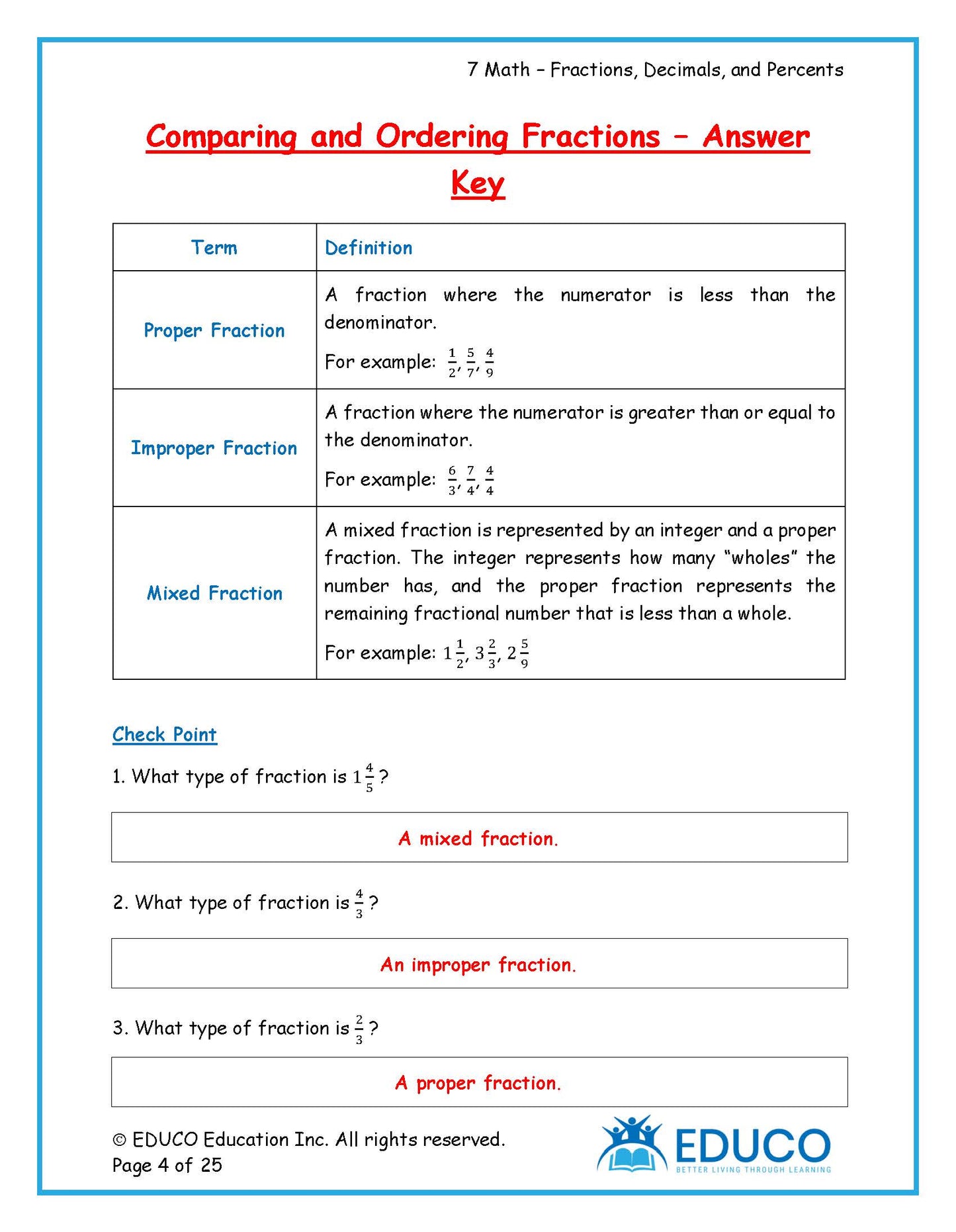 Unit 3: Fractions, Decimals, and Percents - Grade 7 Math (Digital Download)