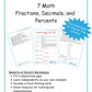 Unit 3: Fractions, Decimals, and Percents - Grade 7 Math (Digital Download)