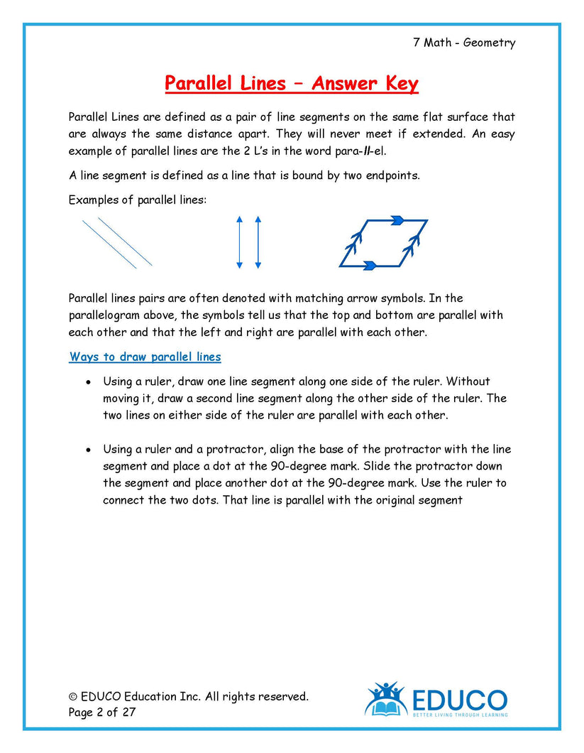 Unit 8: Geometry - Grade 7 Math (Digital Download) – EDUCO Education