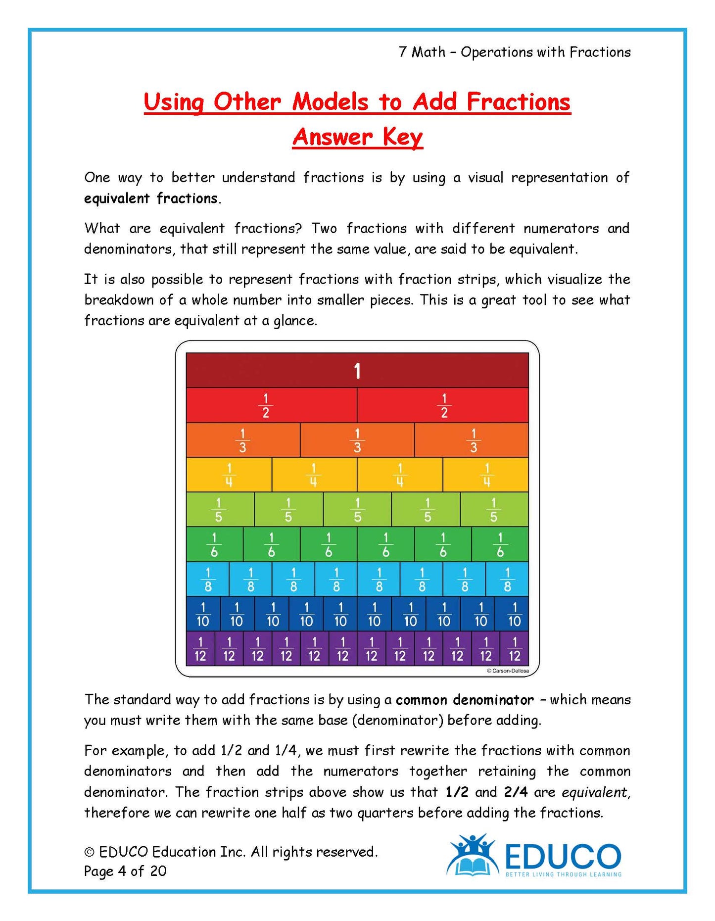 Unit 5: Operations with Fractions - Grade 7 Math (Digital Download)