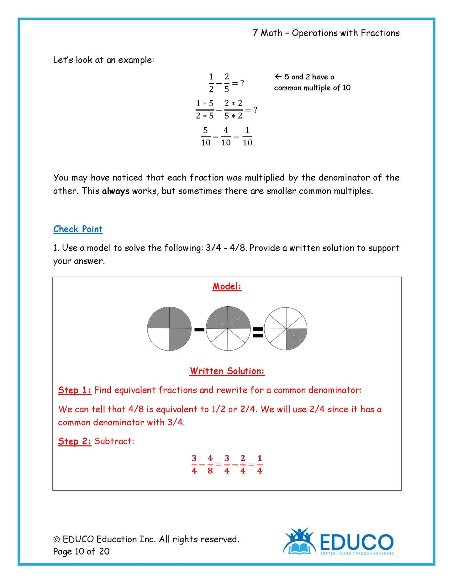 Unit 5: Operations with Fractions - Grade 7 Math (Digital Download)