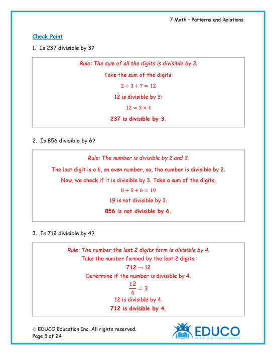 Unit 1: Patterns and Relations - Grade 7 Math (Digital Download ...