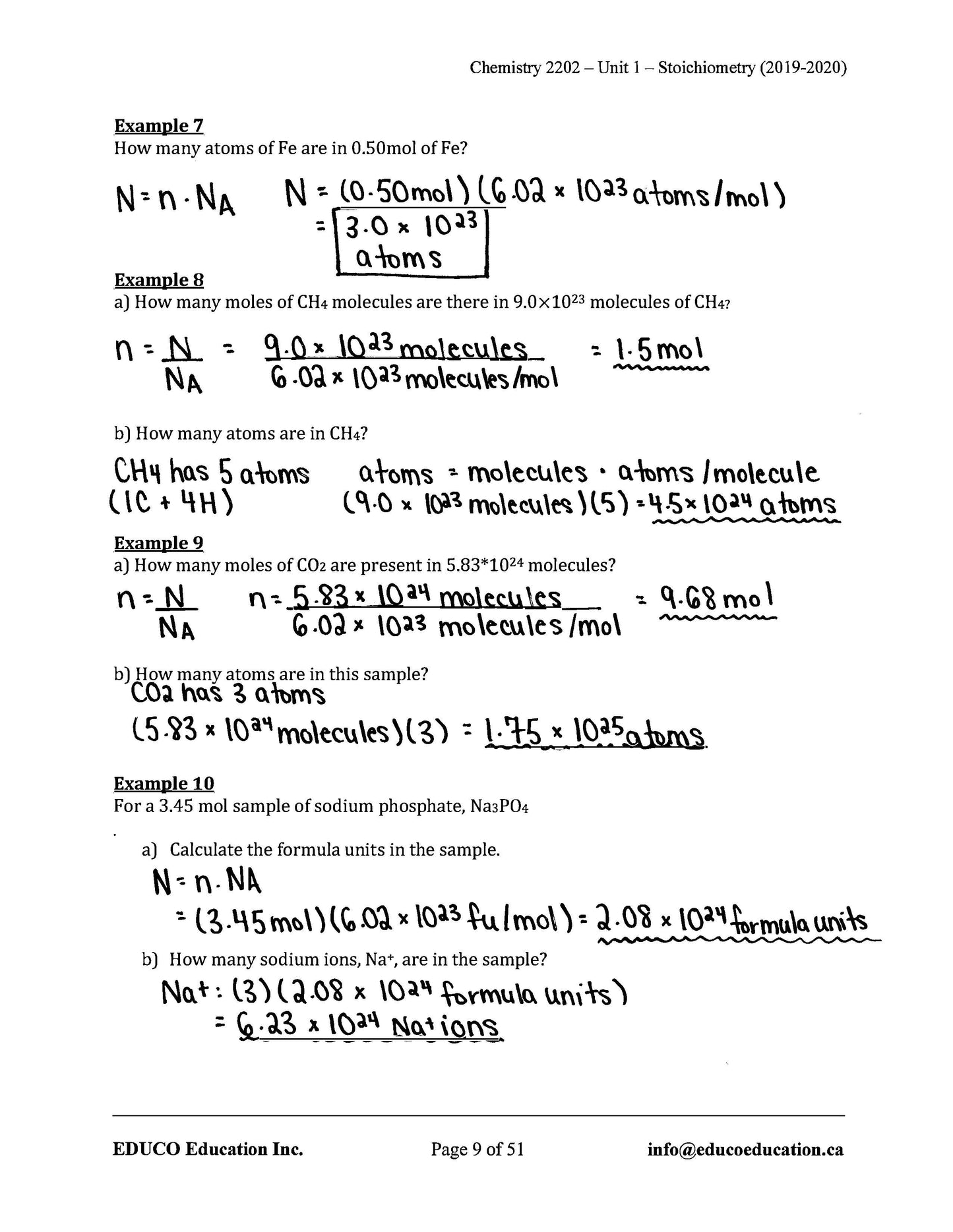 Chemistry 2202 (Physical Workbook)