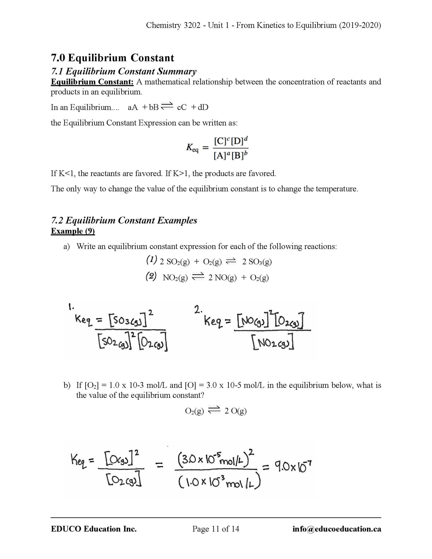 Chemistry 3202 (Physical Workbook)