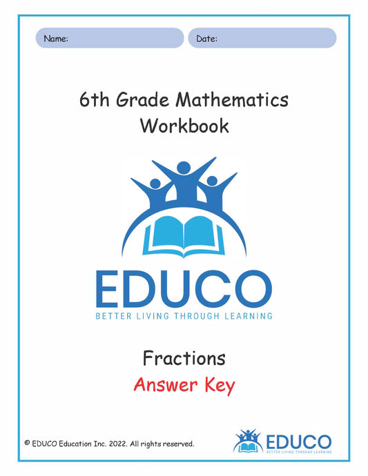 Unit 7: Fractions - Grade 6 Math (Digital Download)