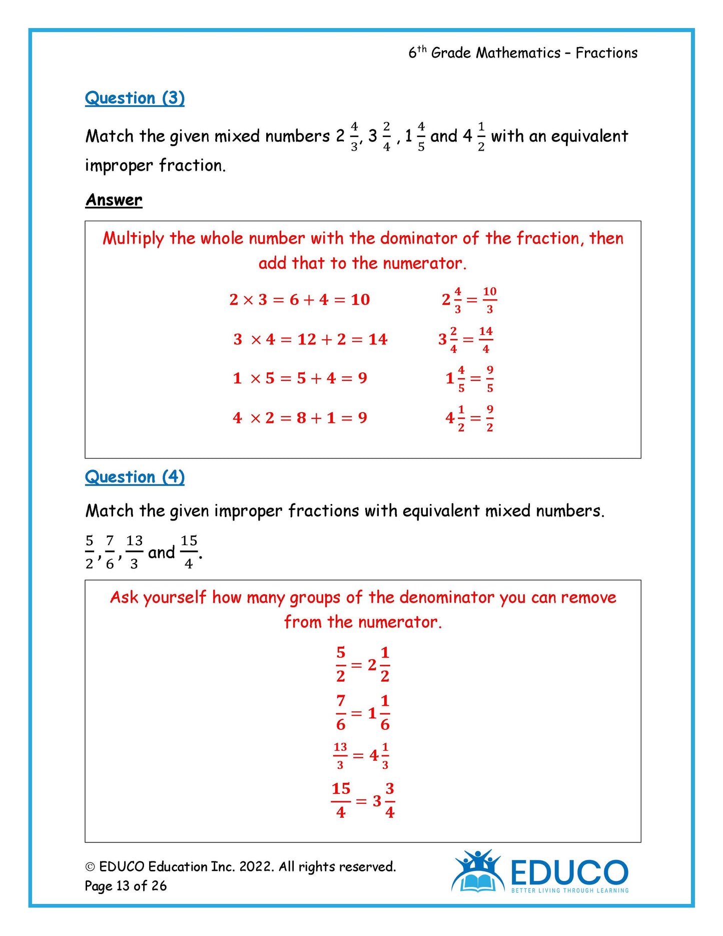 Unit 7: Fractions - Grade 6 Math (Digital Download)