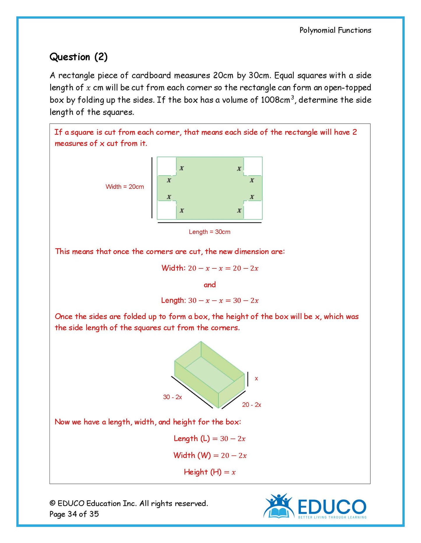 Unit 1: Polynomial Functions - Math 3200 (Digital Download)