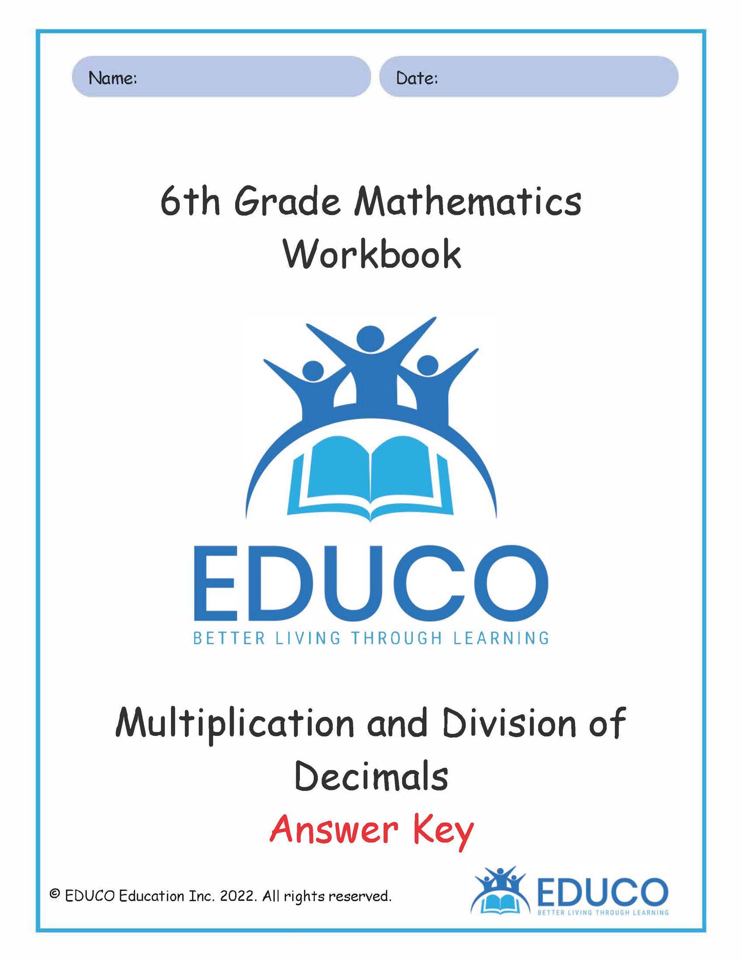 Unit 8: Multiplication and Division of Decimals - Grade 6 Math (Digital Download)