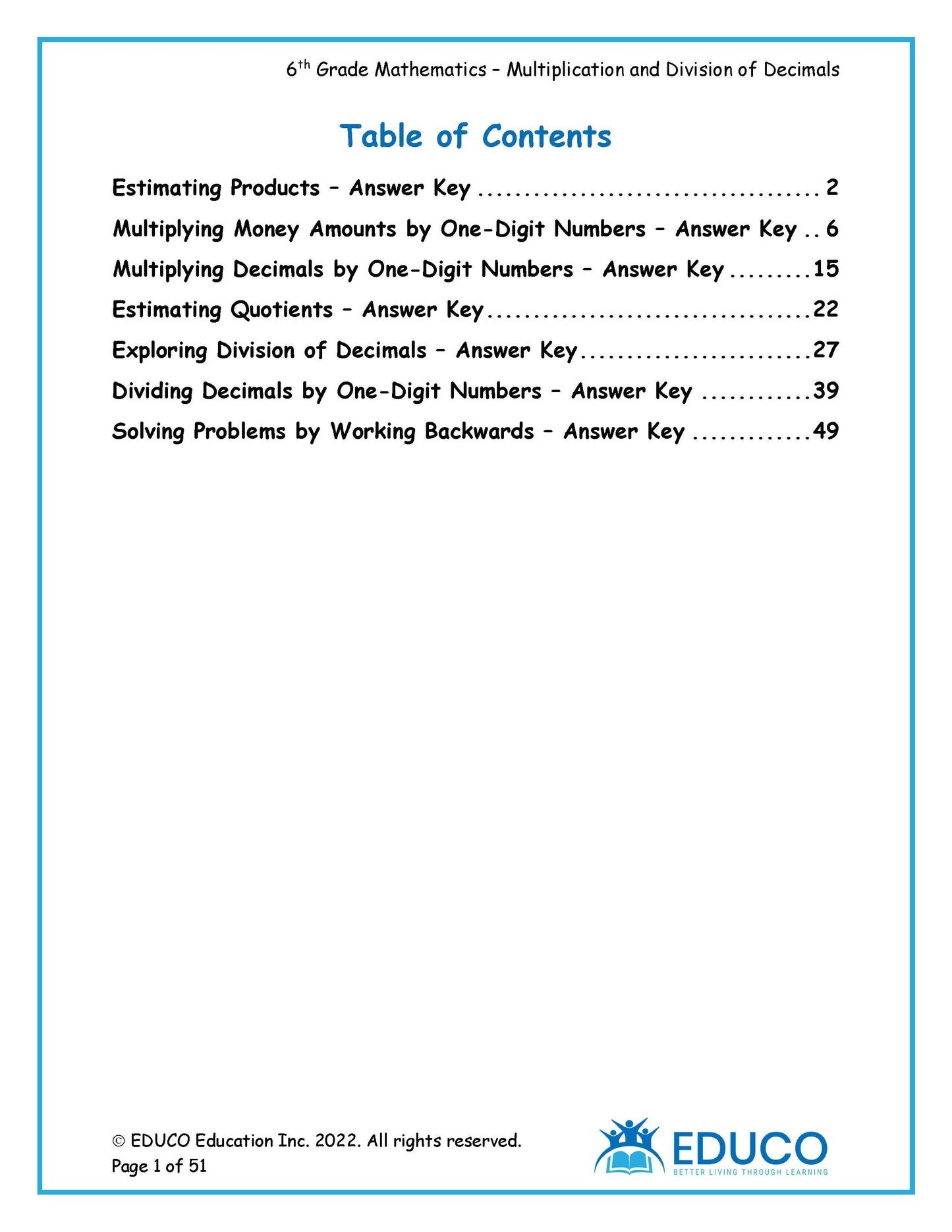 Unit 8: Multiplication and Division of Decimals - Grade 6 Math (Digital Download)