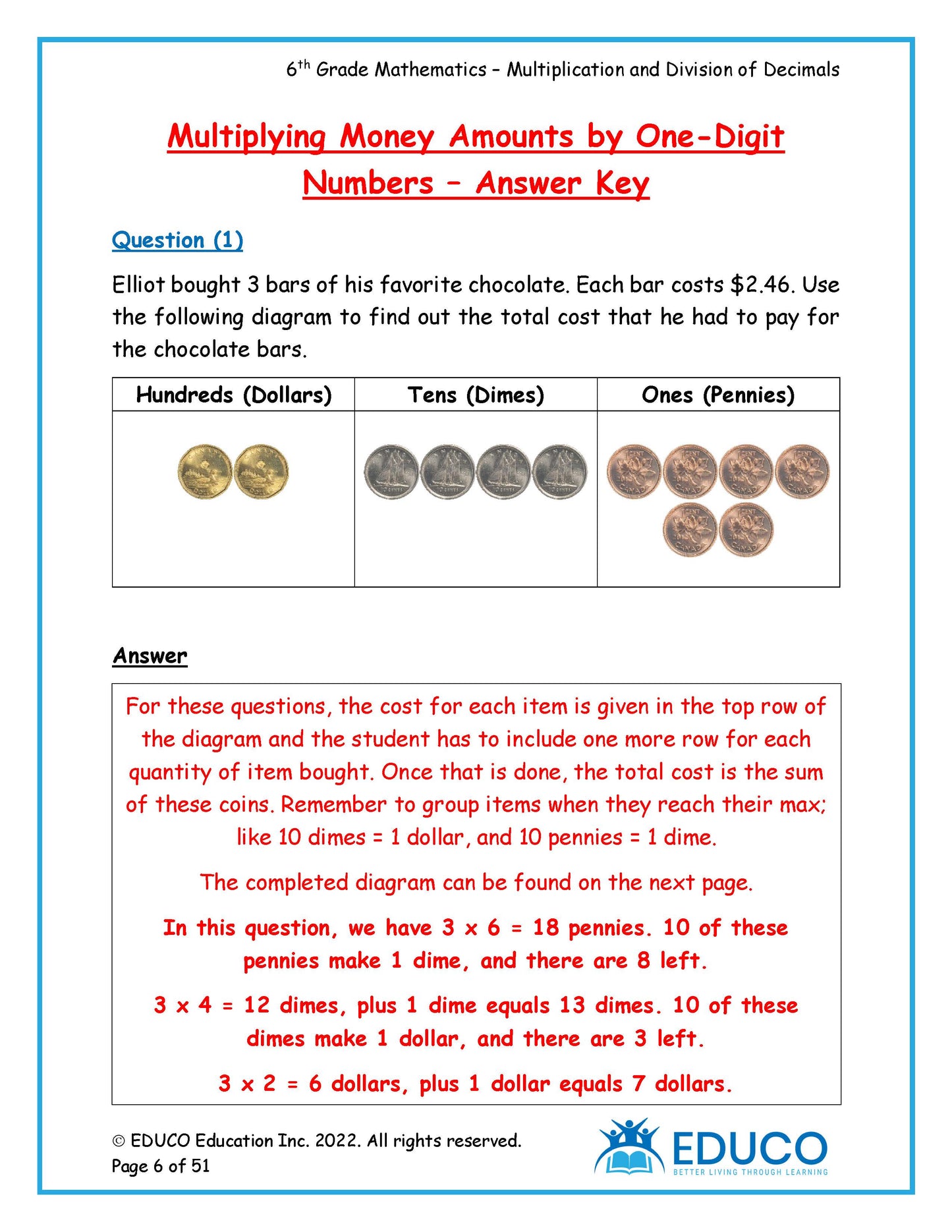 Unit 8: Multiplication and Division of Decimals - Grade 6 Math (Digital Download)