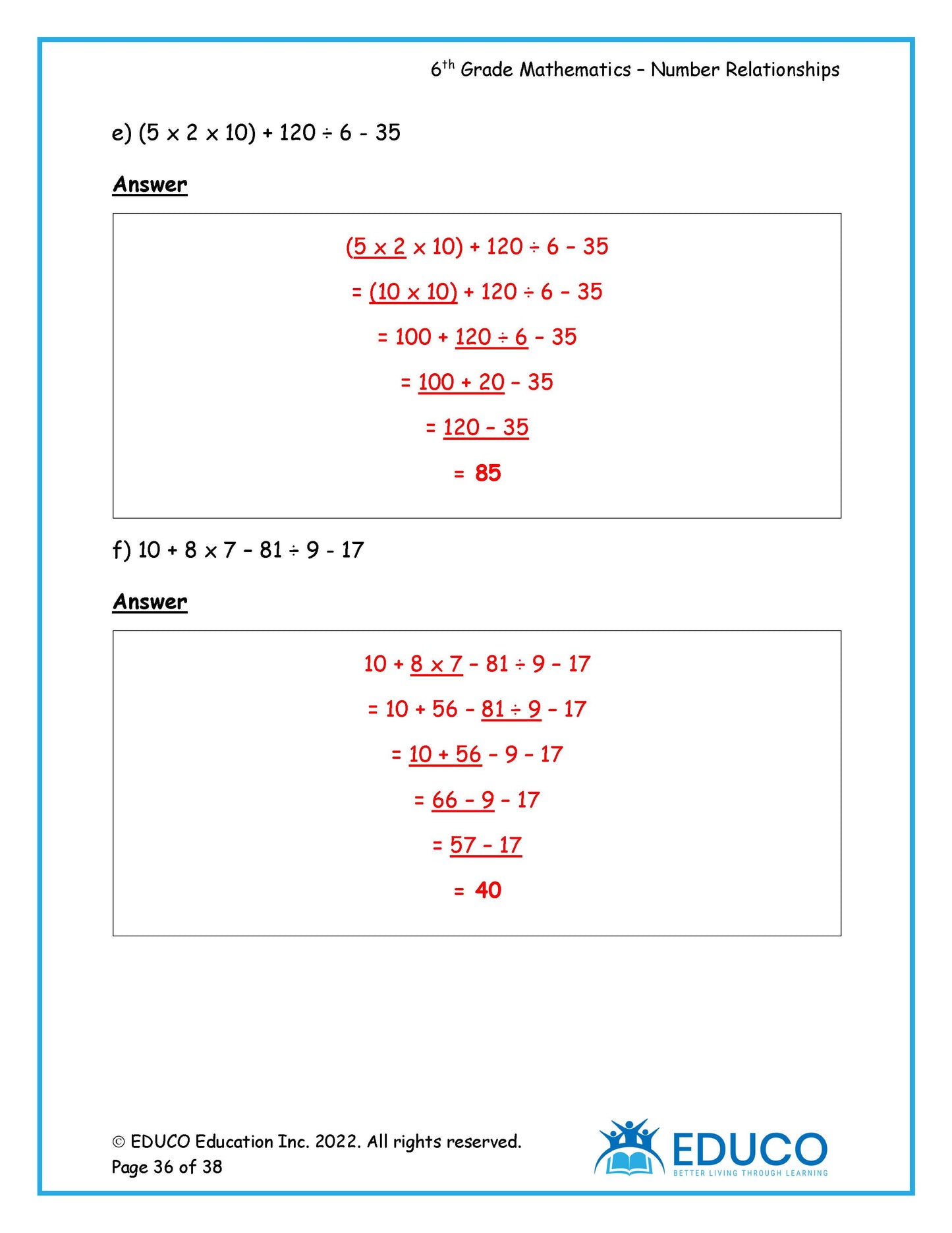 Unit 2: Number Relationships - Grade 6 Math (Digital Download)