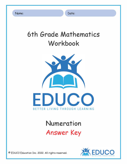 Unit 1: Numeration - Grade 6 Math (Digital Download)