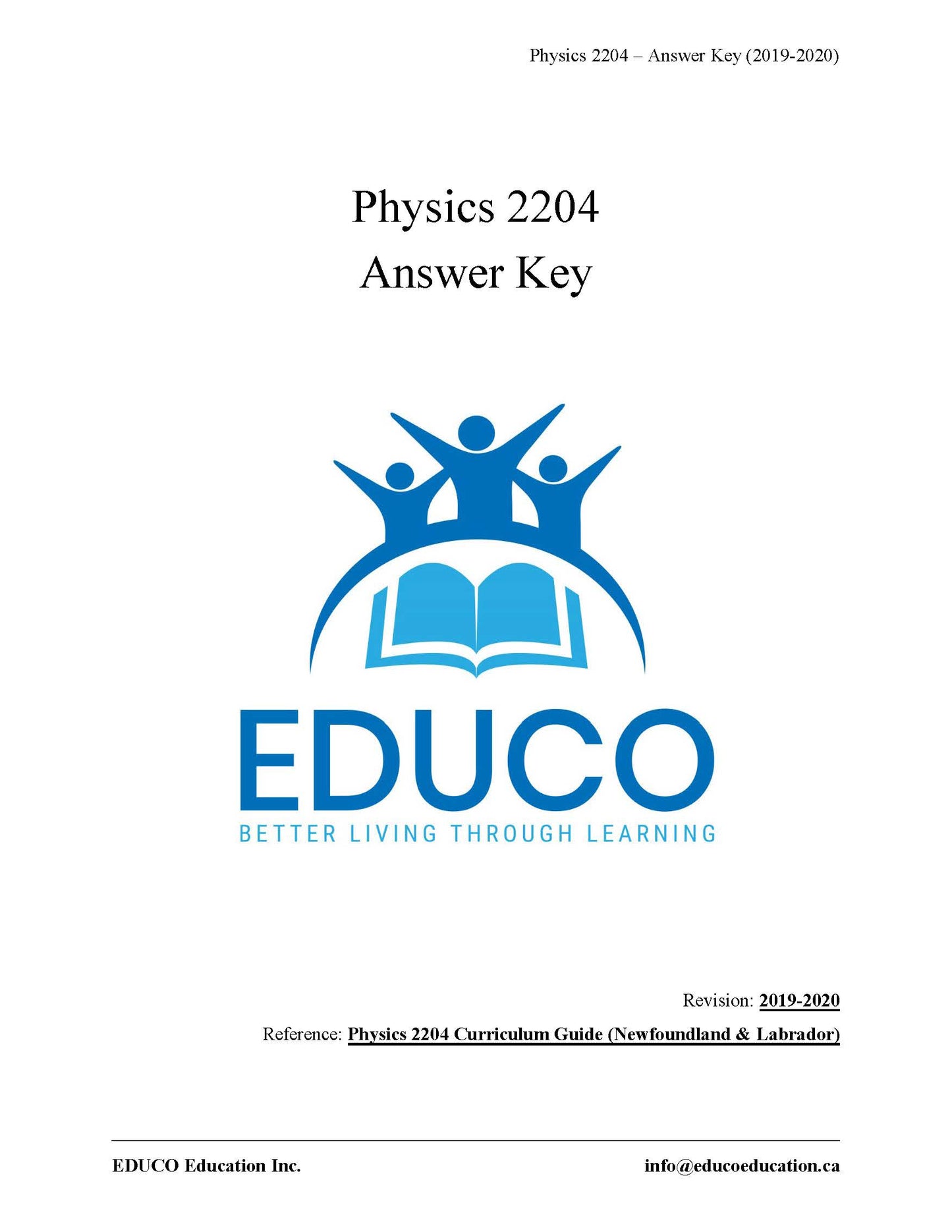 Physics 2204 (Physical Workbook)