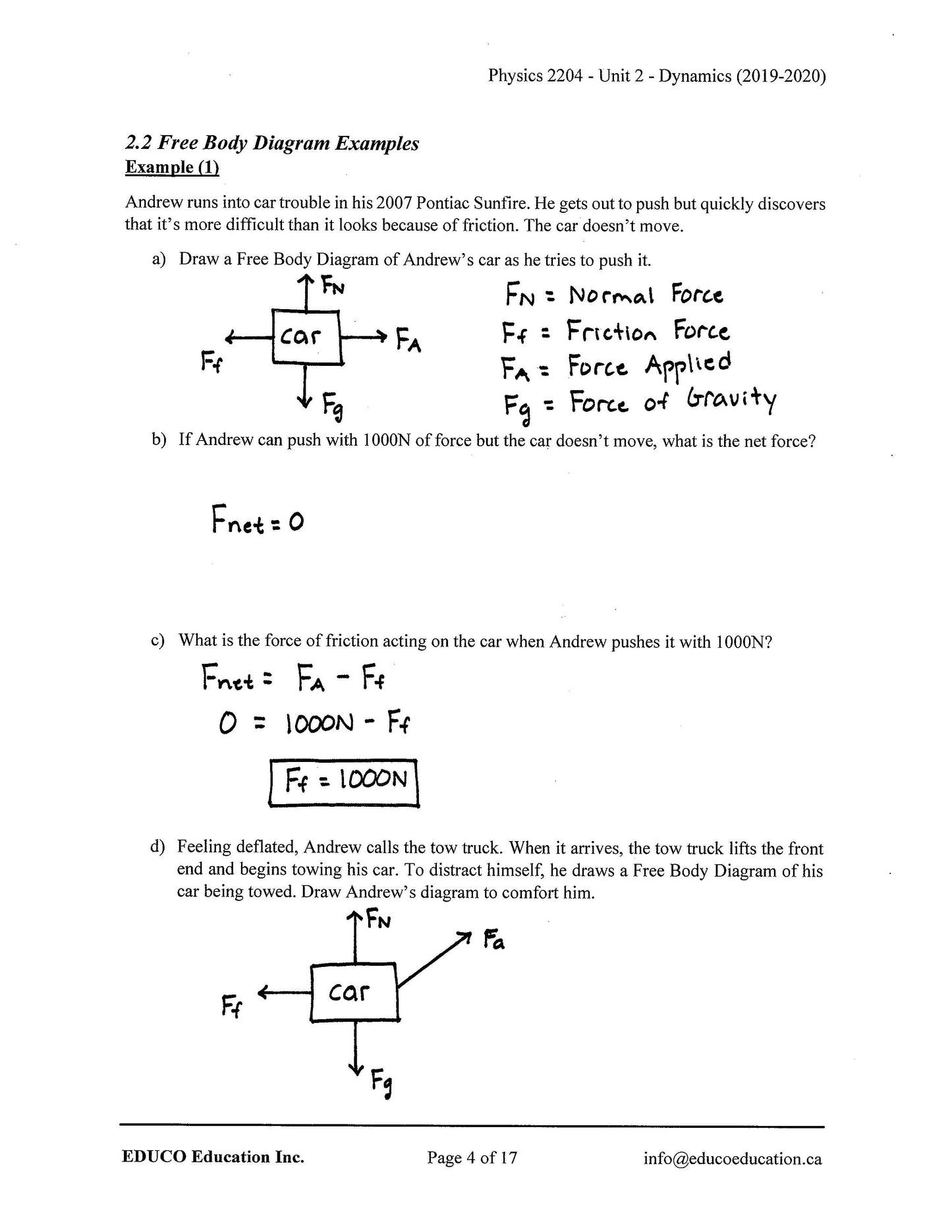Physics 2204 (Physical Workbook)